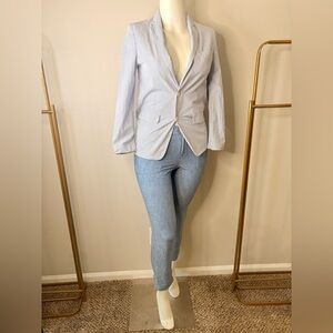 Izod White and Blue Striped Blazer